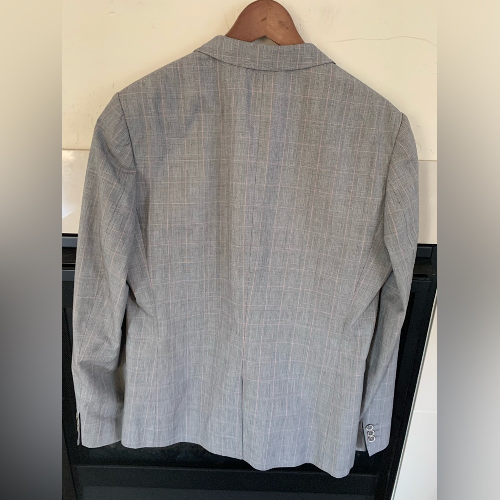 ▶️ Ted Baker Men’s Knit Blazer sz 5 gray plaid designer career formal casual* - Picture 3 of 15